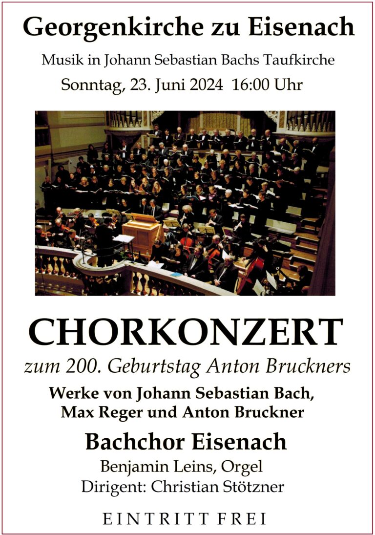 13. Eisenacher Sonntagskonzert – Chorkonzert des Eisenacher Bachchors