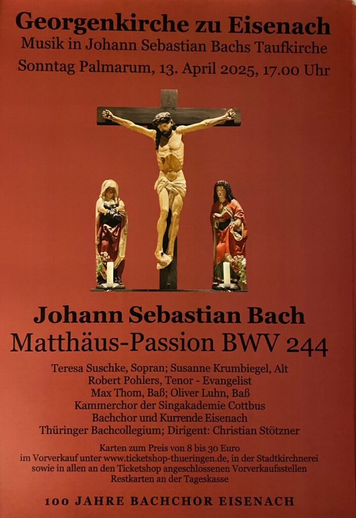 Plakat Matthäuspassion Palmsonntag in Eisenach