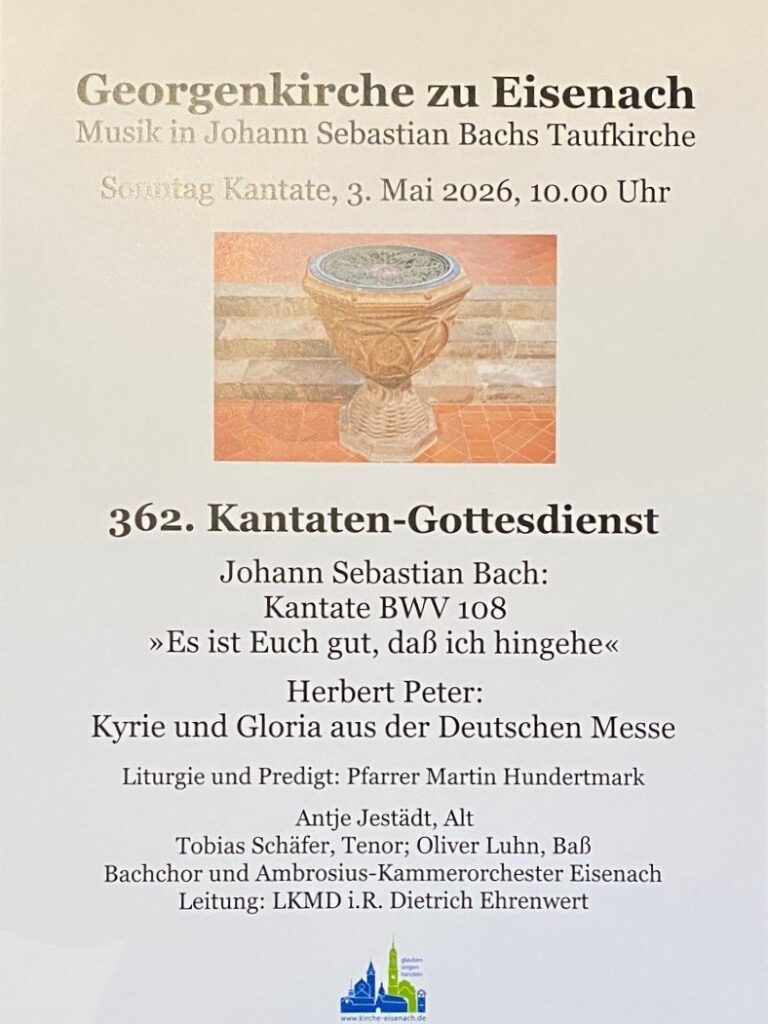 Plakat Kantaten-Gottesdienst Sonntag Kantate, BWV 108